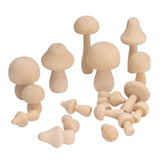 40pcs Unfinished Wooden Mushroom Unpainted Natural Wood Mushroom Decoration for DIY Decoration - 45-Degree Angle
