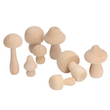 40pcs Unfinished Wooden Mushroom Unpainted Natural Wood Mushroom Decoration for DIY Decoration - Rear View