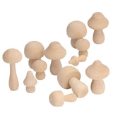 40pcs Unfinished Wooden Mushroom Unpainted Natural Wood Mushroom Decoration for DIY Decoration - Extra Image