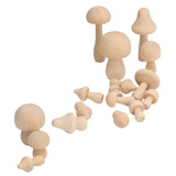 40pcs Unfinished Wooden Mushroom Unpainted Natural Wood Mushroom Decoration for DIY Decoration - Extra Image