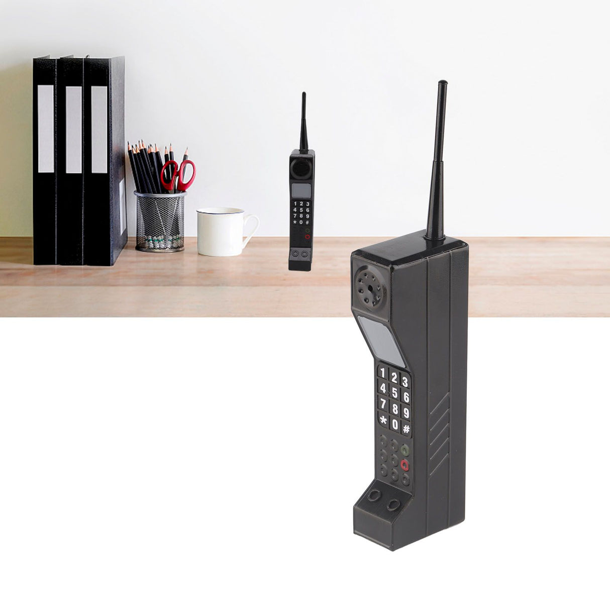 Retro Brick Cell Phone Ornament Vintage Cellular Phone Model Simulation Photographic Props Stylized Ornaments Black