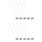 50Pcs Candle Wicks Pre Waxed Cotton Core Wicks with Base for DIY Scented Candle Making 8cm / 3.1in - Top-Down View