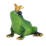 Frog Figurine Sculpture Lifelike Cute Synthetic Resin Desktop Statue Ornament for Kitchen Bedroom Garden - Low Angle