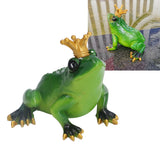 Frog Figurine Sculpture Lifelike Cute Synthetic Resin Desktop Statue Ornament for Kitchen Bedroom Garden - Extra Image