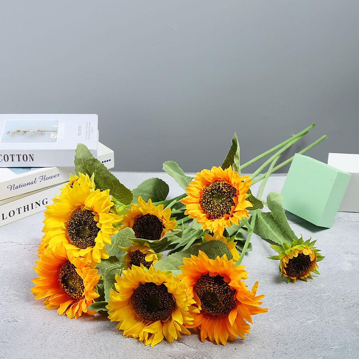 Artificial Sunflower Simulation Flower Silk Cloth for Home Living Room Decoration Wedding Bouquet Prop 7 Branch