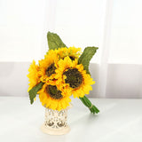 Artificial Sunflower Simulation Flower Silk Cloth for Home Living Room Decoration Wedding Bouquet Prop 7 Branch