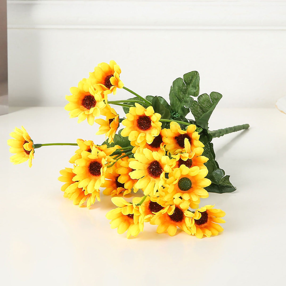 Artificial Sunflower Simulation Flower Silk Cloth for Home Living Room Decoration Wedding Bouquet Prop 7 Branch