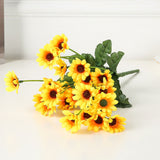 Artificial Sunflower Simulation Flower Silk Cloth for Home Living Room Decoration Wedding Bouquet Prop 7 Branch