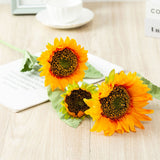 Artificial Sunflower Simulation Flower Silk Cloth for Home Living Room Decoration Wedding Bouquet Prop 7 Branch