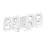 3D LED Wall Clock Minimalist White Frame Digital Wall Alarm Clock Timer with Temperature for Home Livingroom Red Word