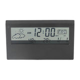 LCD Alarm Clock Transparent Multifunctional Large Screen Display Battery Powered Digital Alarm Clock for Home Travel Black