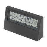 LCD Alarm Clock Transparent Multifunctional Large Screen Display Battery Powered Digital Alarm Clock for Home Travel Black