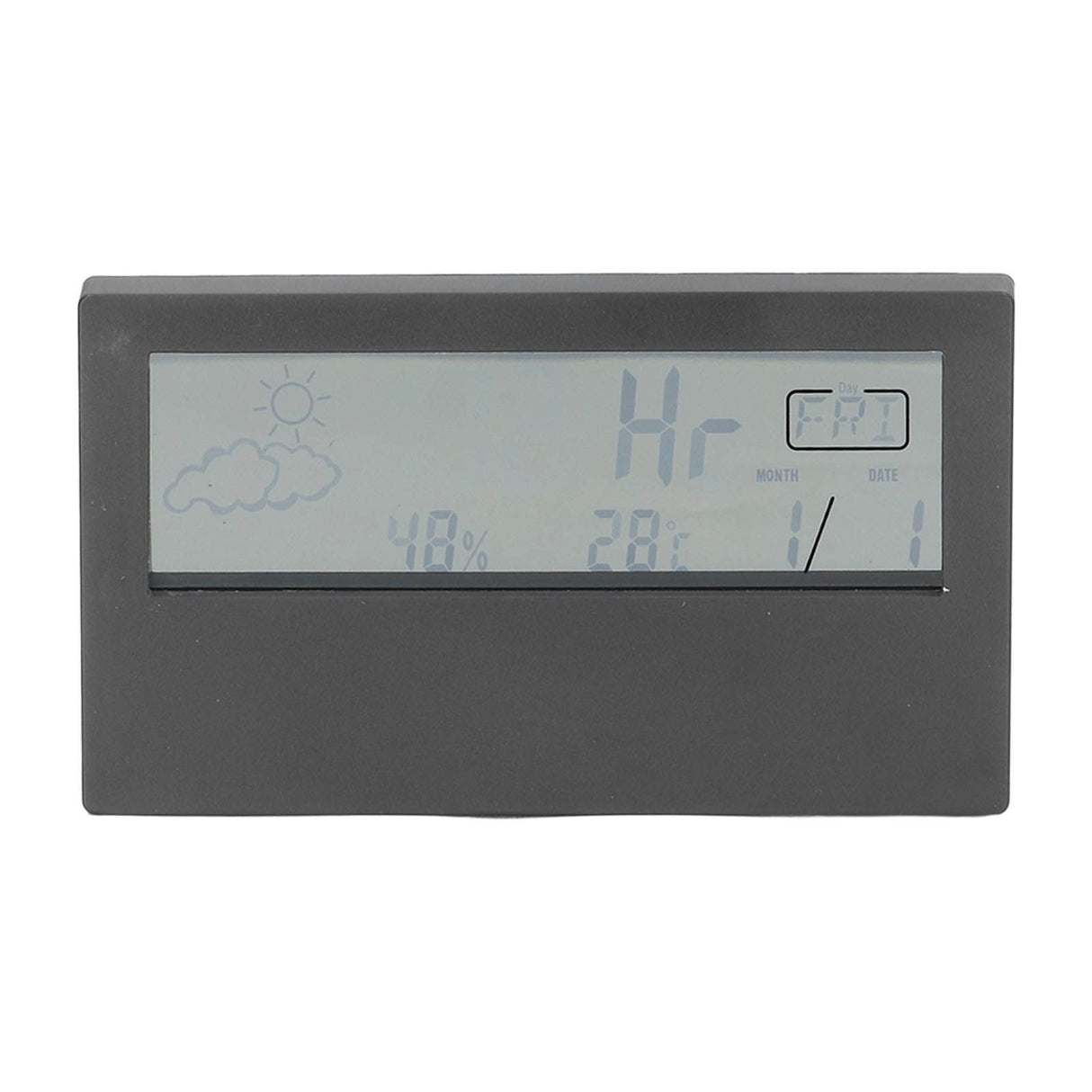 LCD Alarm Clock Transparent Multifunctional Large Screen Display Battery Powered Digital Alarm Clock for Home Travel Black
