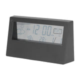 LCD Alarm Clock Transparent Multifunctional Large Screen Display Battery Powered Digital Alarm Clock for Home Travel Black