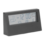 LCD Alarm Clock Transparent Multifunctional Large Screen Display Battery Powered Digital Alarm Clock for Home Travel Black