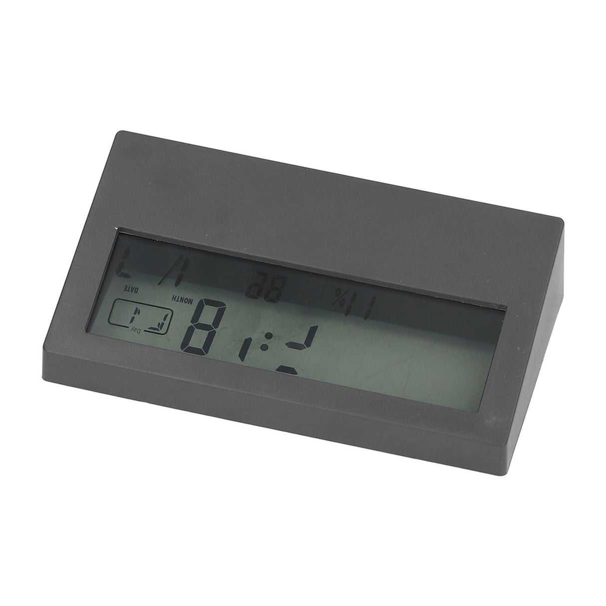 LCD Alarm Clock Transparent Multifunctional Large Screen Display Battery Powered Digital Alarm Clock for Home Travel Black