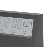 LCD Alarm Clock Transparent Multifunctional Large Screen Display Battery Powered Digital Alarm Clock for Home Travel Black - Extra Image