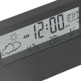 LCD Alarm Clock Transparent Multifunctional Large Screen Display Battery Powered Digital Alarm Clock for Home Travel Black - Extra Image