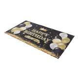 Happy Birthday Backdrop Banner Black and Gold Sign Poster Large Glitter Balloons Birthday Party Decoration
