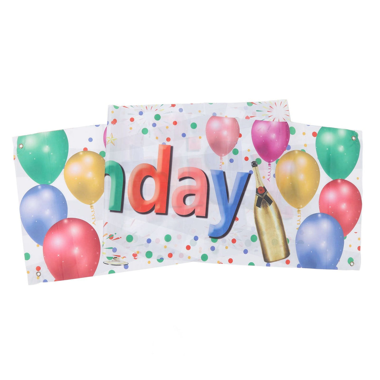 Happy Birthday Decorations Backdrop Balloon Fireworks Champagne Happy Birthday Yard Sign for Birthday Party