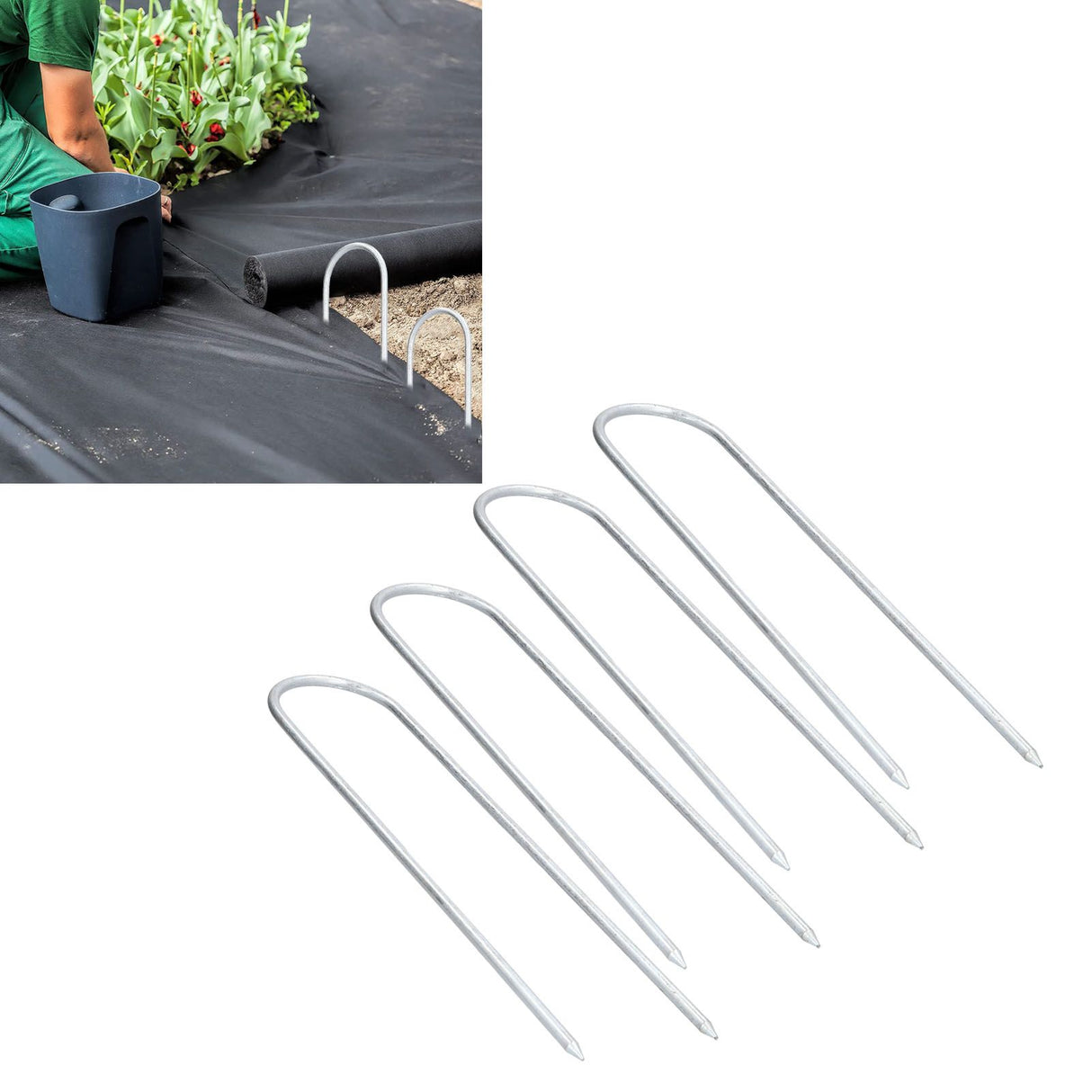Garden Staples Galvanized U Shaped Garden Fencing Peg for Greenhouses Lawns Gardens