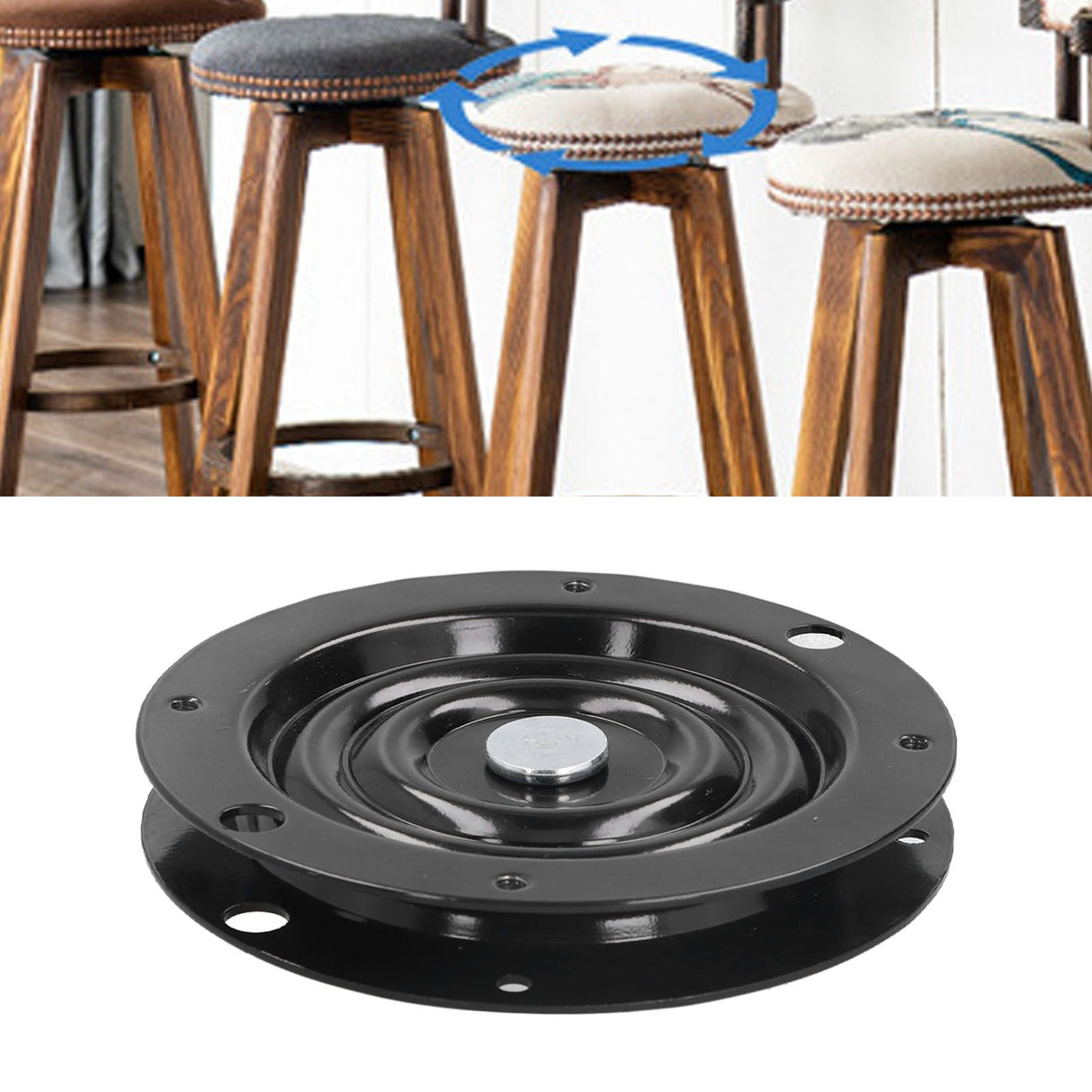 Swivel Ball Bearing Plate Replacement Full Bead Seat Swivel Turntable Bearing for Furniture Chairs Bar Chairs 6 Inches