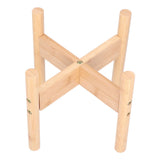Mid Century Plant Stand Bamboo Flower Pot Holder Minimalist Green Plant Stand for Indoor Plant - Low Angle