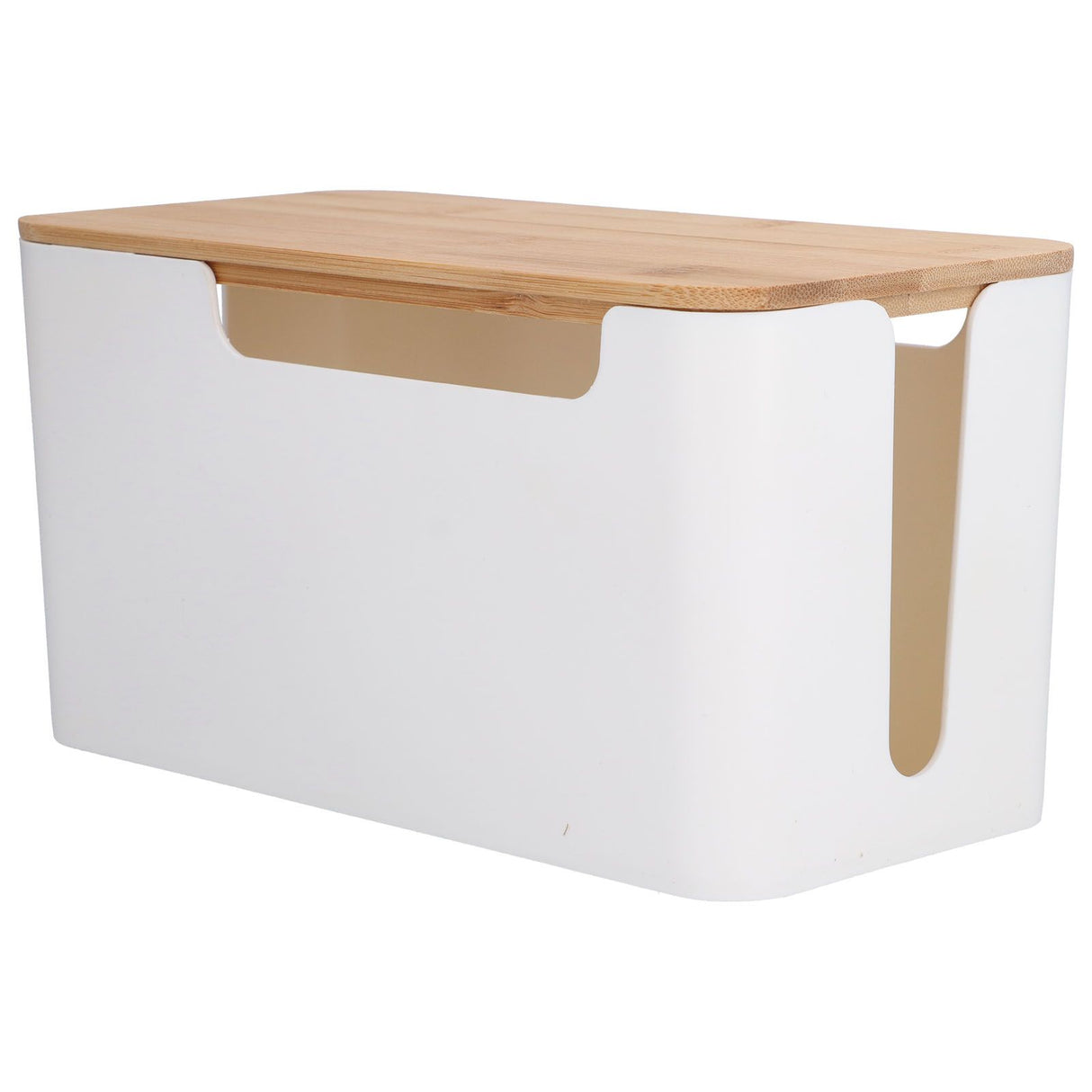 Cable Box Small Cable Management Box with A Wooden Lid for Cord Hider TV Wires Routers Computers Wires Home and Office