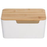 Cable Box Small Cable Management Box with A Wooden Lid for Cord Hider TV Wires Routers Computers Wires Home and Office - Top-Down View