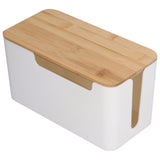 Cable Box Small Cable Management Box with A Wooden Lid for Cord Hider TV Wires Routers Computers Wires Home and Office