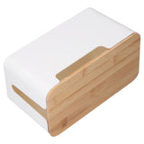 Cable Box Small Cable Management Box with A Wooden Lid for Cord Hider TV Wires Routers Computers Wires Home and Office