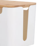 Cable Box Small Cable Management Box with A Wooden Lid for Cord Hider TV Wires Routers Computers Wires Home and Office - Extra Image