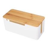 Cable Management Box Stylish Extension Socket Cord Organizer Box with Cover for Router Desk Power Strip - Side View