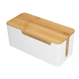 Cable Management Box Stylish Extension Socket Cord Organizer Box with Cover for Router Desk Power Strip - 45-Degree Angle
