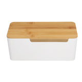 Cable Management Box Stylish Extension Socket Cord Organizer Box with Cover for Router Desk Power Strip - Rear View