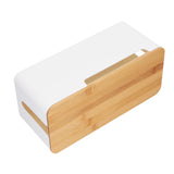 Cable Management Box Stylish Extension Socket Cord Organizer Box with Cover for Router Desk Power Strip - Extra Image