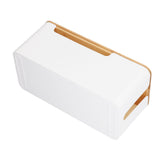 Cable Management Box Stylish Extension Socket Cord Organizer Box with Cover for Router Desk Power Strip - Extra Image