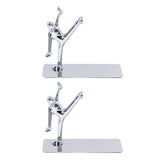2Pcs Metal Book Ends Unique Men Design Simple Fashionable Decorative Bookends for Home Office Bar Restaurant - Side View