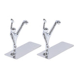 2Pcs Metal Book Ends Unique Men Design Simple Fashionable Decorative Bookends for Home Office Bar Restaurant - Top-Down View