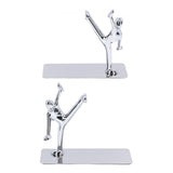 2Pcs Metal Book Ends Unique Men Design Simple Fashionable Decorative Bookends for Home Office Bar Restaurant - 45-Degree Angle