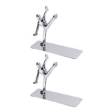 2Pcs Metal Book Ends Unique Men Design Simple Fashionable Decorative Bookends for Home Office Bar Restaurant - Rear View