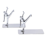 2Pcs Metal Book Ends Unique Men Design Simple Fashionable Decorative Bookends for Home Office Bar Restaurant