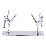 2Pcs Metal Book Ends Unique Men Design Simple Fashionable Decorative Bookends for Home Office Bar Restaurant - Extra Image