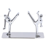 2Pcs Metal Book Ends Unique Men Design Simple Fashionable Decorative Bookends for Home Office Bar Restaurant