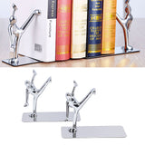 2Pcs Metal Book Ends Unique Men Design Simple Fashionable Decorative Bookends for Home Office Bar Restaurant - Extra Image