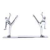 2Pcs Metal Book Ends Unique Men Design Simple Fashionable Decorative Bookends for Home Office Bar Restaurant