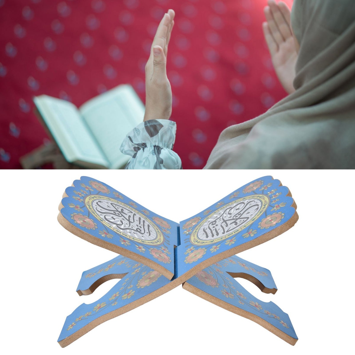 Quran Book Stand Holder Boxwood Bible Display Holders Rack for Muslim Teachers ChildrenJM01861