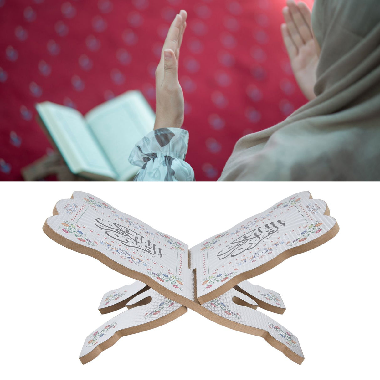 Quran Book Stand Holder Boxwood Bible Display Holders Rack for Muslim Teachers ChildrenJM01864