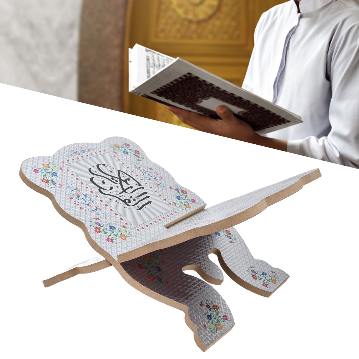 Quran Book Stand Holder Boxwood Bible Display Holders Rack for Muslim Teachers ChildrenJM01864