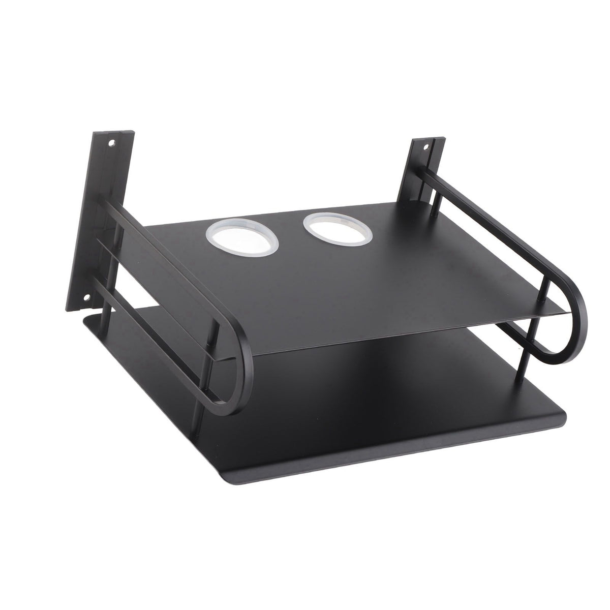Double Layer Floating Wall Shelf TV Box Shelf Wall Mounted Router DVD Cable Box Shelf for Household